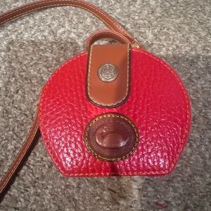 Vintage Dooney & Bourke Mini AWL Duck Crossbody Red British Tan Rare 90s